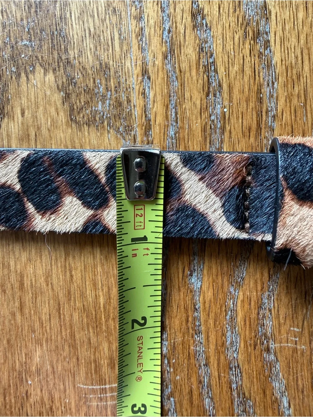 J. Crew Leopard Print Calf-hair Belt with Gold Buckle. Size M/L